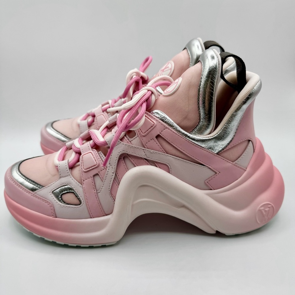 NEW Louis Vuitton Pink Archlight Chunky Oversized Platform Sneakers Trainers - Picture 5 of 11